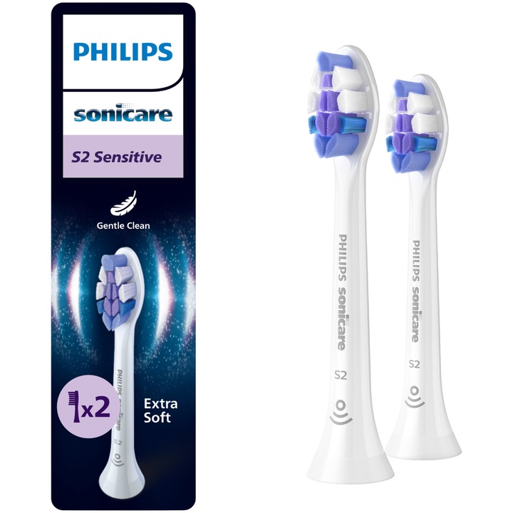 Philips Sonicare Sensitive HX6052/87 tartalék fogkefefej, 2db, Standrad, Click-on, BrushSync, Fehér