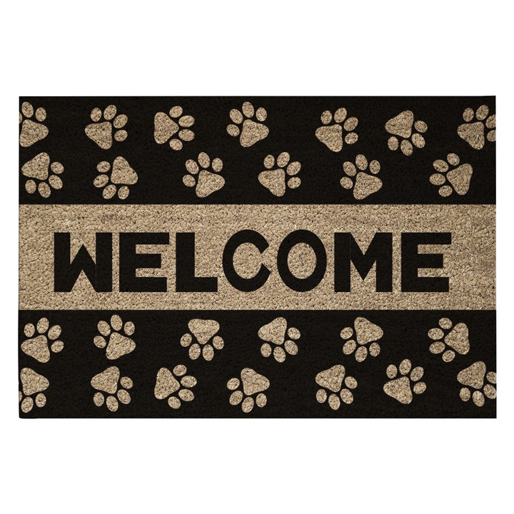 Covoras Intrare Dreptunghiular, Cocco Stamp, 40x70 Cm, Fibra Naturala De Cocos, Suprafata Antiderapanta Pentru Siguranta Sporita, Model Labute, Curata Eficient Murdaria Si Praful De Pe Incaltaminte, Ideal Pentru Usa De Exterior Sau Hol, Maro