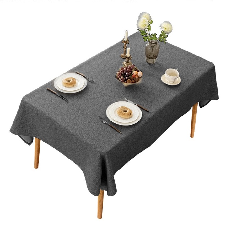 Téglalap alakú, vízálló terítő, sötétszürke, 52x120cm, rugós szett