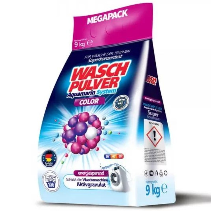 WaschPulver Color mosószer 9 kg, 106 mosás, védi a színeket, allergénmentes
