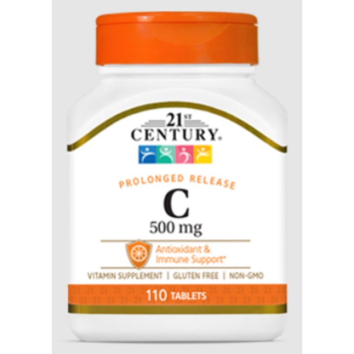 Supliment alimentar Vitamin C 500mg cu eliberare prelungita, 21st Century-110 tabs