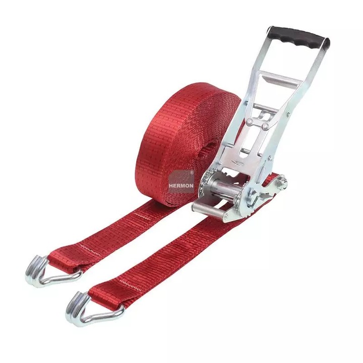 Curea de transport 5t, Hermon, 8m, 50mm, rosu, 3.25kg