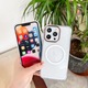 Husa MagSafe Silicone pentru iPhone 13 Pro, Transparenta, Magnetica, Extra Protectie Camera Roz