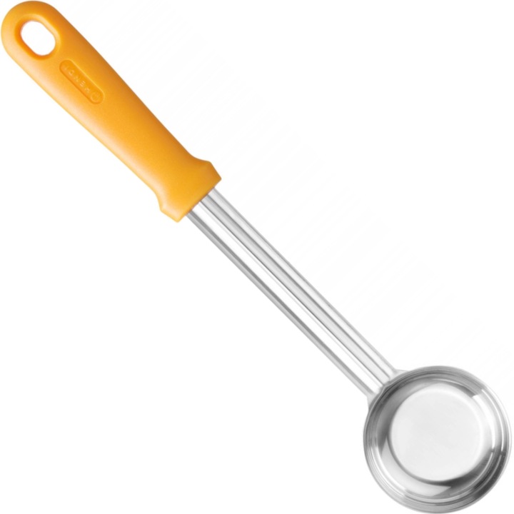Lingura pentru sos pizza, Hendi, inox, portocalie, 90 ml, design ergonomic, ușor de curatat