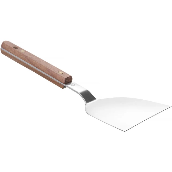 Spatula burger, Hendi, inox/lemn nuc, 240x105x25mm
