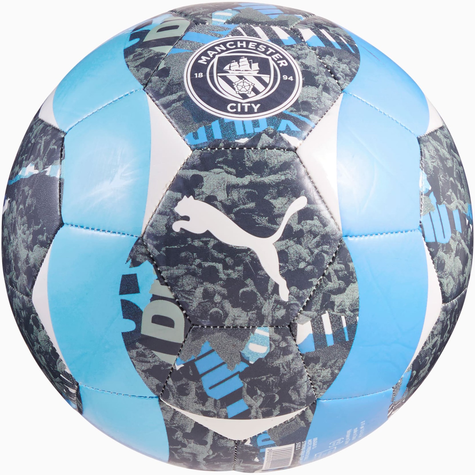 Minge fotbal Mcfc Prematch Ball Strong Gray-Team Ligh,marimea 5, gri
