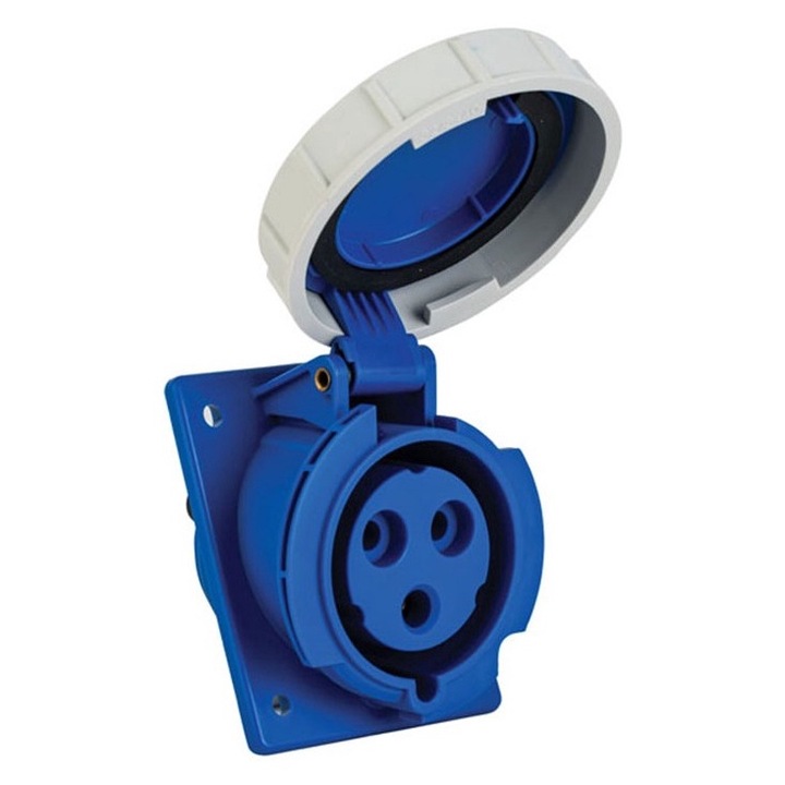 Priza monofazica incastrabila 3 poli 2P+E 32A 230V AC 50/60Hz IP67