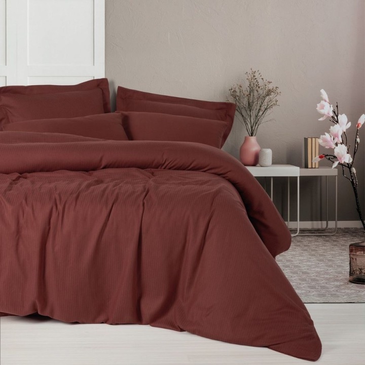 Prémium dupla ágynemű, Lyocellből és pamutból, 240 x 260 cm, 6 db, Pamut doboz, Craft Claret Red