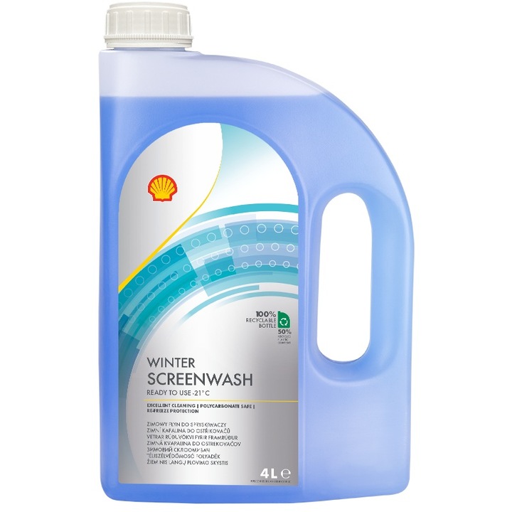 Lichid spalare parbriz gata de utilizare de iarna -21°C SHELL AS10A 4L