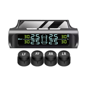 Sistem extern de monitorizare a presiunii in anvelope TPMS, einnenffer, cu 4 senzori wireless externi, alarma sonora, oprire automata, incarcare solara si micro USB, afisaj LCD, afisaj in timp real al presiunii si temperaturii in anvelope