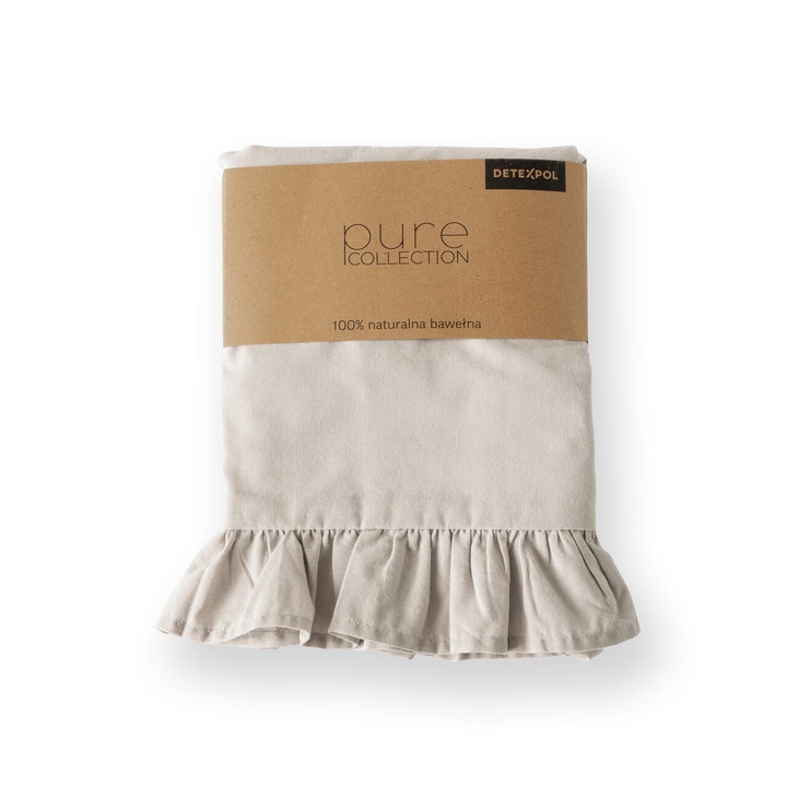 Комплект 2 калъфки за възглавници, Detexpol, Бежов, Памук 40x40 със страничен бордюр