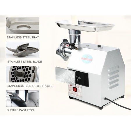 Masina Tocat Carne Profesionala 800W, 150 Kg /Ora, Greutate 23Kg, Model 2019, Electrica din inox pentru Carmangerie