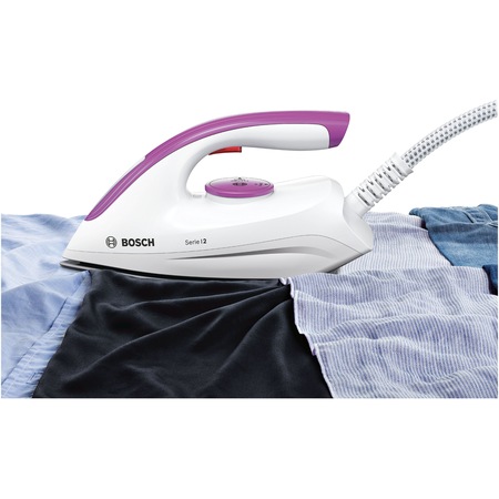 Statie de calcat Bosch TDS2110 ,2400W, Talpa Palladium-Glissee, 4.3 bari, 180g/min, 1.5L, I-Temp, Calc'nClean Easy, Alb/Roz