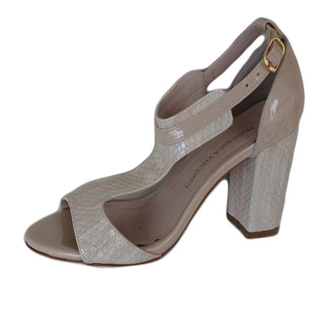 Sandale, toc gros, D&J Exclusive, Bej