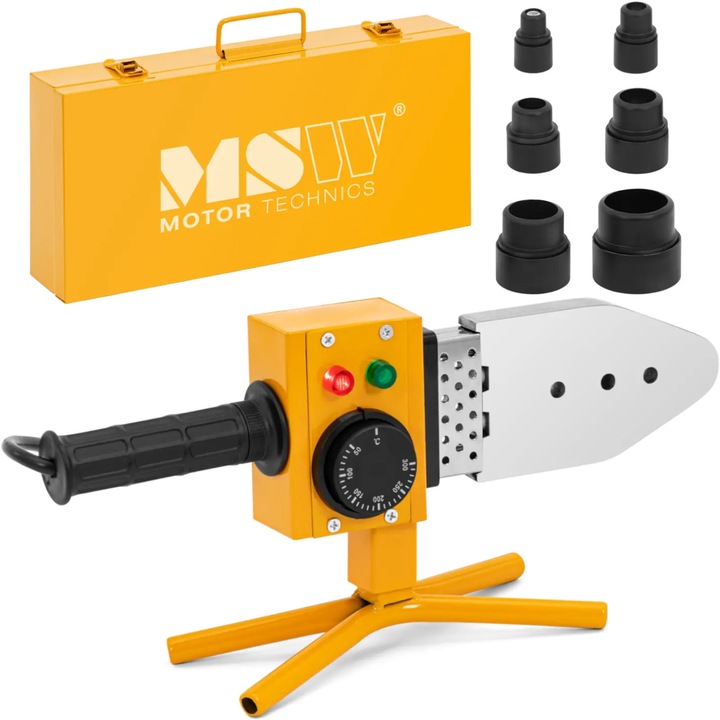 Aparat de sudura pentru tevi, MSW-SWM-1000S, 1000 W, 20-63 mm, galben, 35x14x13.5 cm