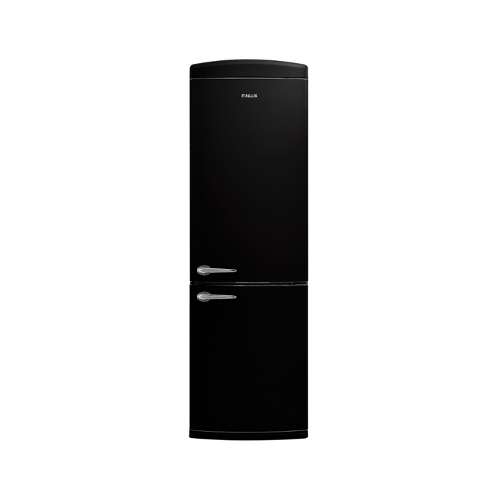 Хладилник с две врати Finlux FXCARE 373030 BLE BLACK, No Frost, Retro Design, 331 l, H 191 cm, Class E, Черен