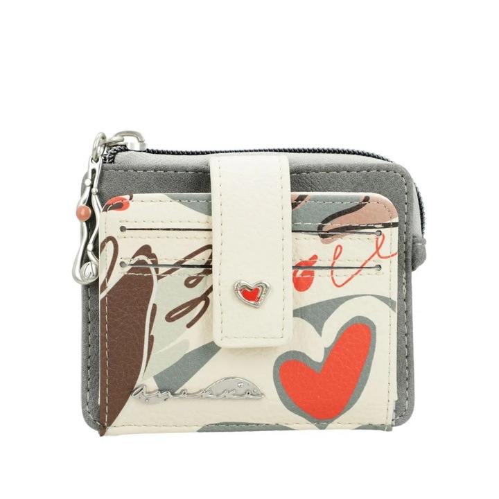 Portofel dama Anekke Alma, 40769-028, Piele ecologica 10x15cm, multicolor