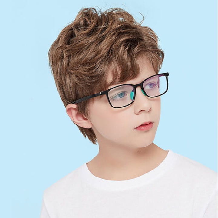 Ochelari de vedere pentru copii, Stylion, cu filtru Blue Light, negru, set cu accesorii