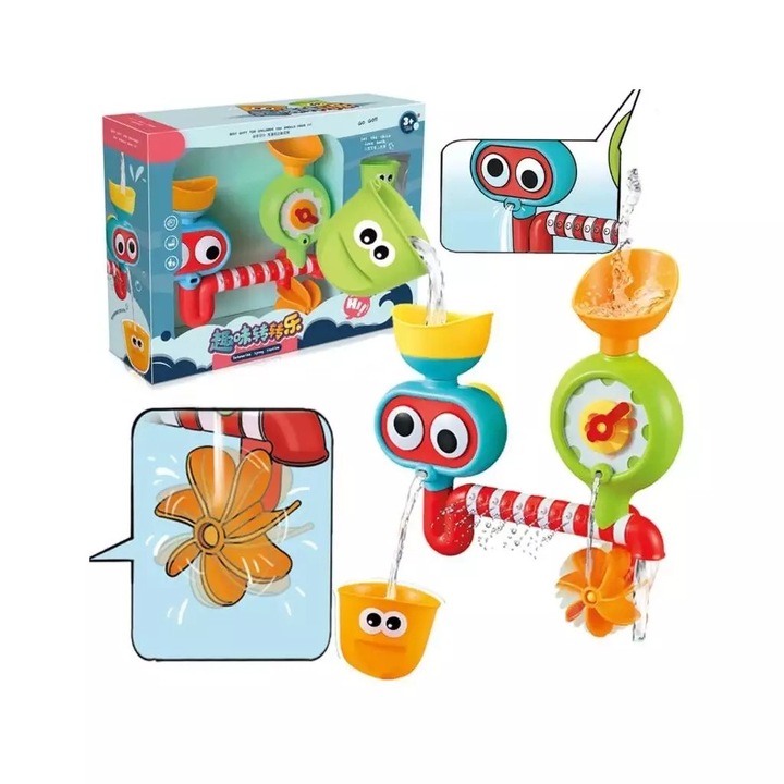 Fürdőszett, Lena, szökőkútcsap, 2 csésze, 31,6x8x23,6 cm, többszínű, 3+