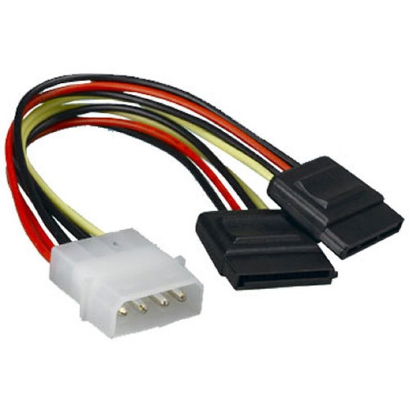 Cablu Adaptor Alimentare Molex la 2 x SATA 15cm
