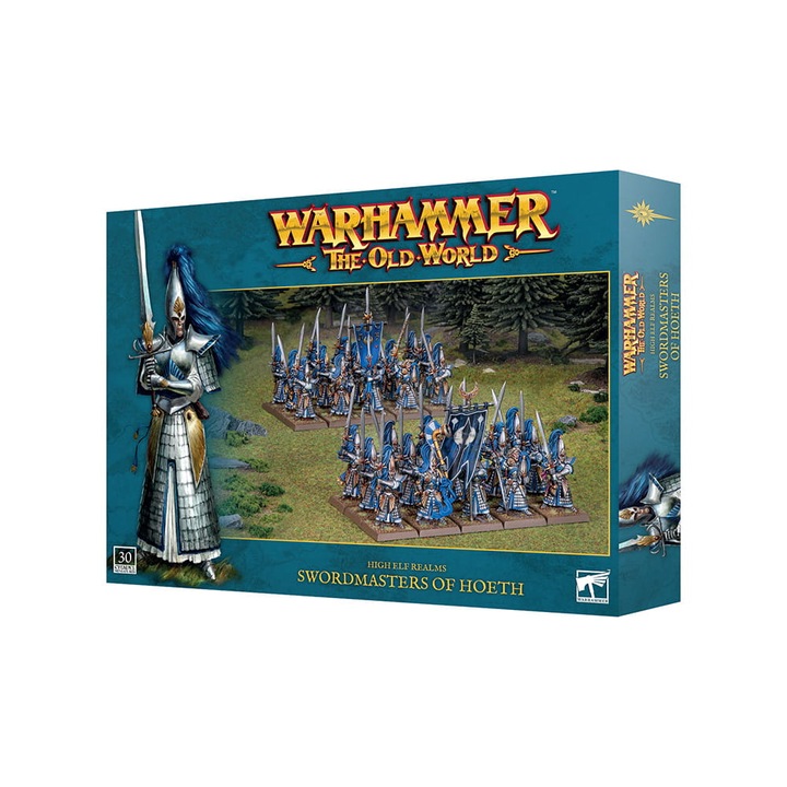 Warhammer The Old World játék kiegészítő, Swordmasters of Hoeth High Elf Realms, Games Workshop, 44 darab, szürke