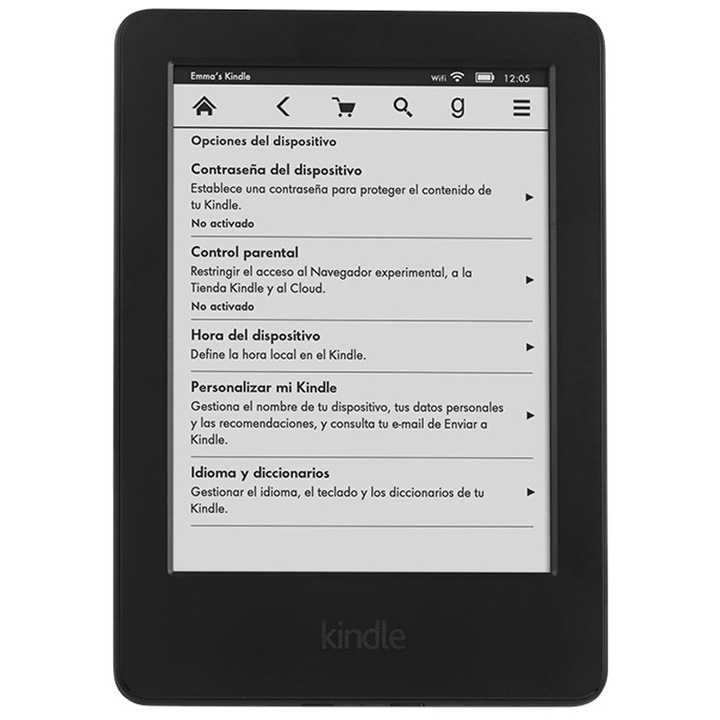 eBook четец New Kindle Glare 6, Touch Screen, 8th Generation, Wi-Fi, Черен