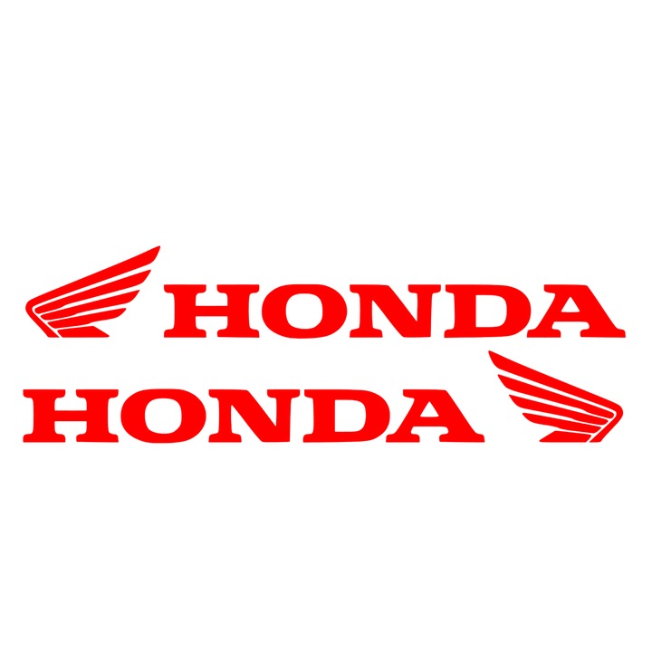 Sticker x2, Honda Logo Wings, Rosu, 25cm