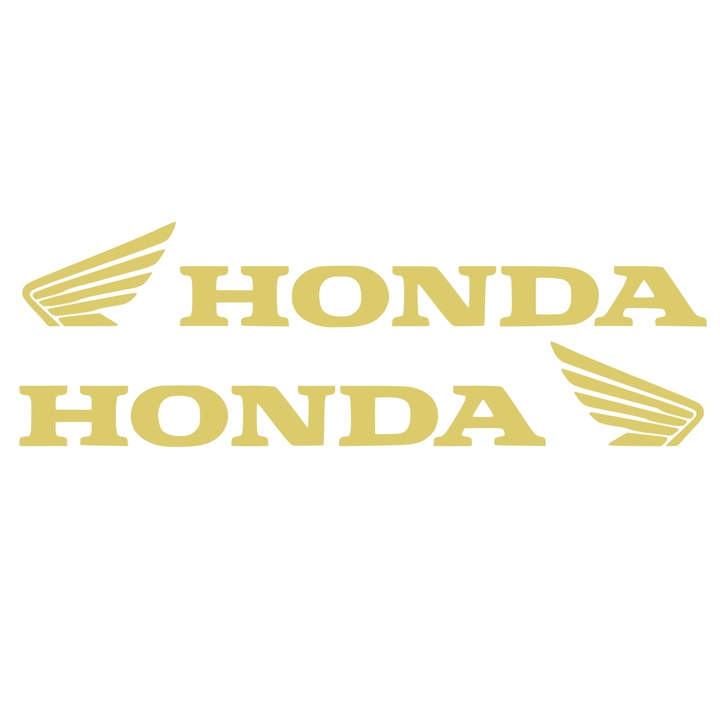Sticker x2, Honda Logo Wings, Auriu, 25cm