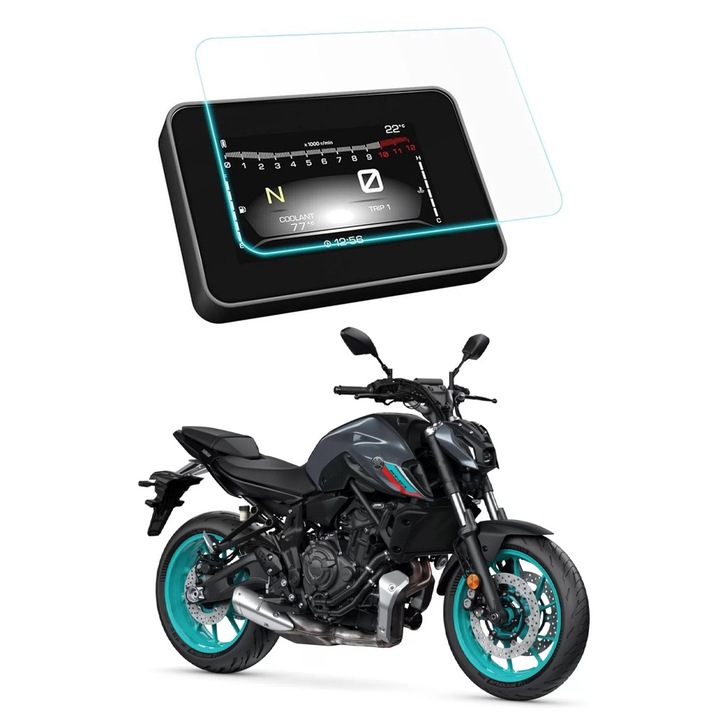 Регенеративно хидрогелно защитно фолио за таблото за Yamaha Tracer 7 (GT) 2023+, Optim Solution, Гъвкав хидрокристал, табло за мотоциклет, регенеративен силикон, невидима защита, против грозни драскотини, лесен монтаж, прозрачен