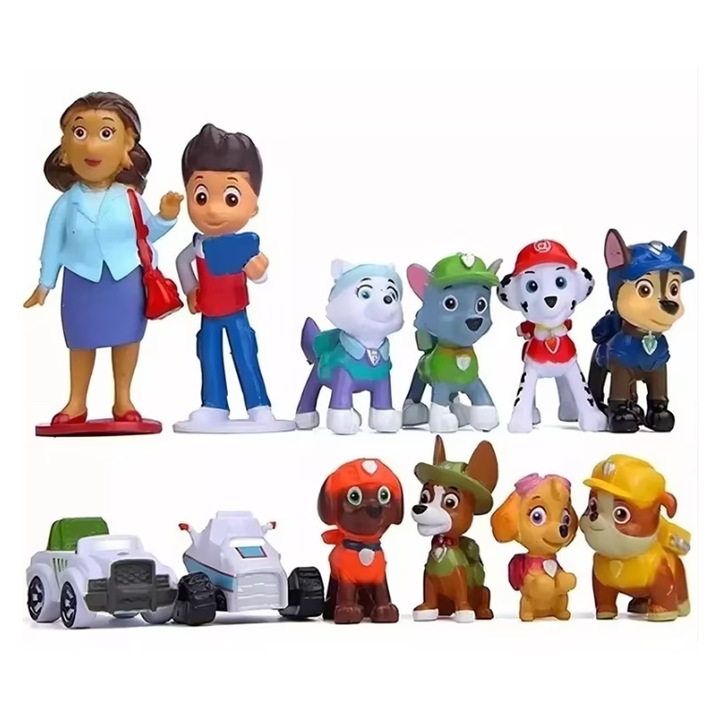 12 darabos Mancs őrjárat figura készlet, többszínű, fiúknak, 3 éves kortól, 2-8 cm