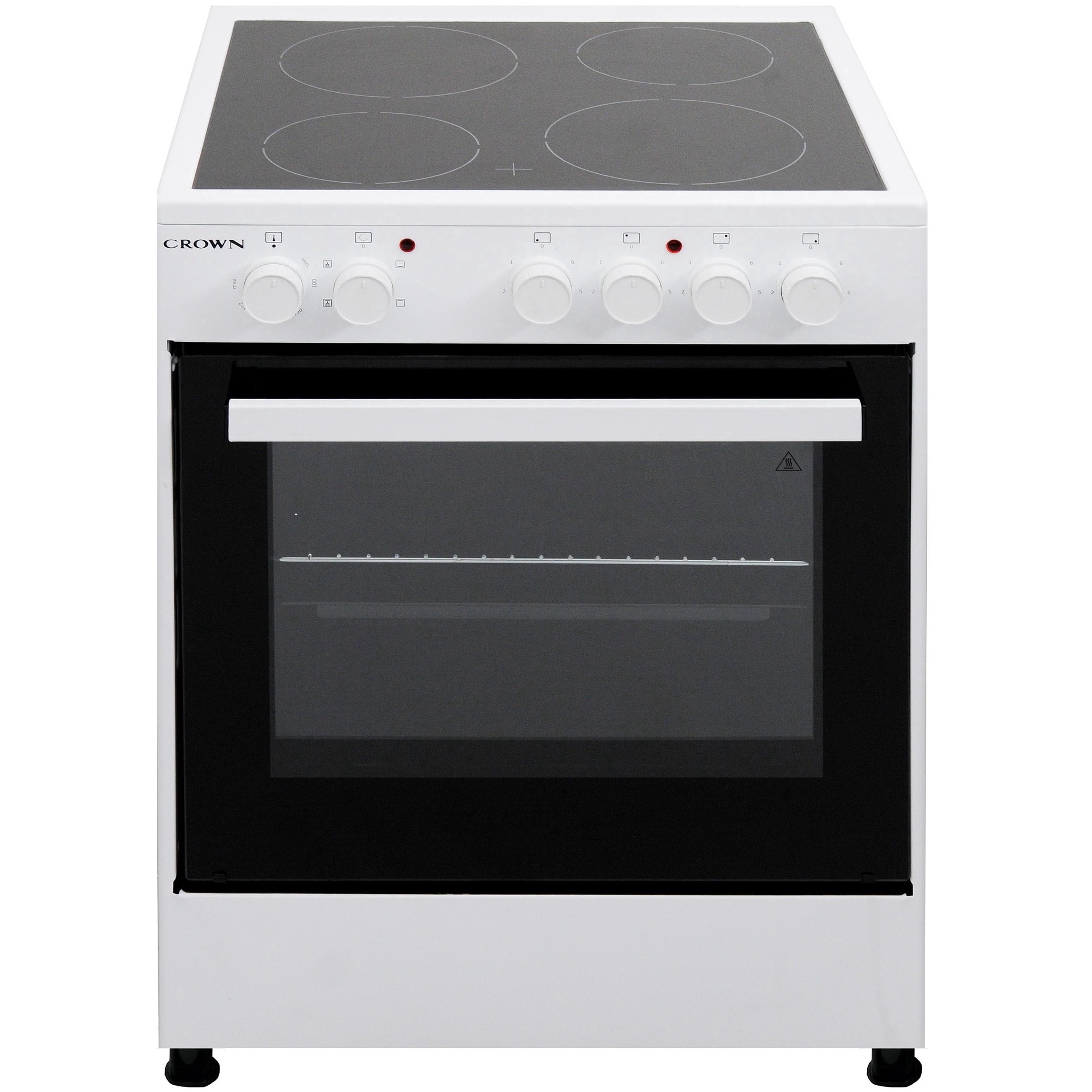 Aragaz Crown CEC-6060V, electric, Plita vitroceramica, H 80 cm, L 57 cm, 65L, Alb