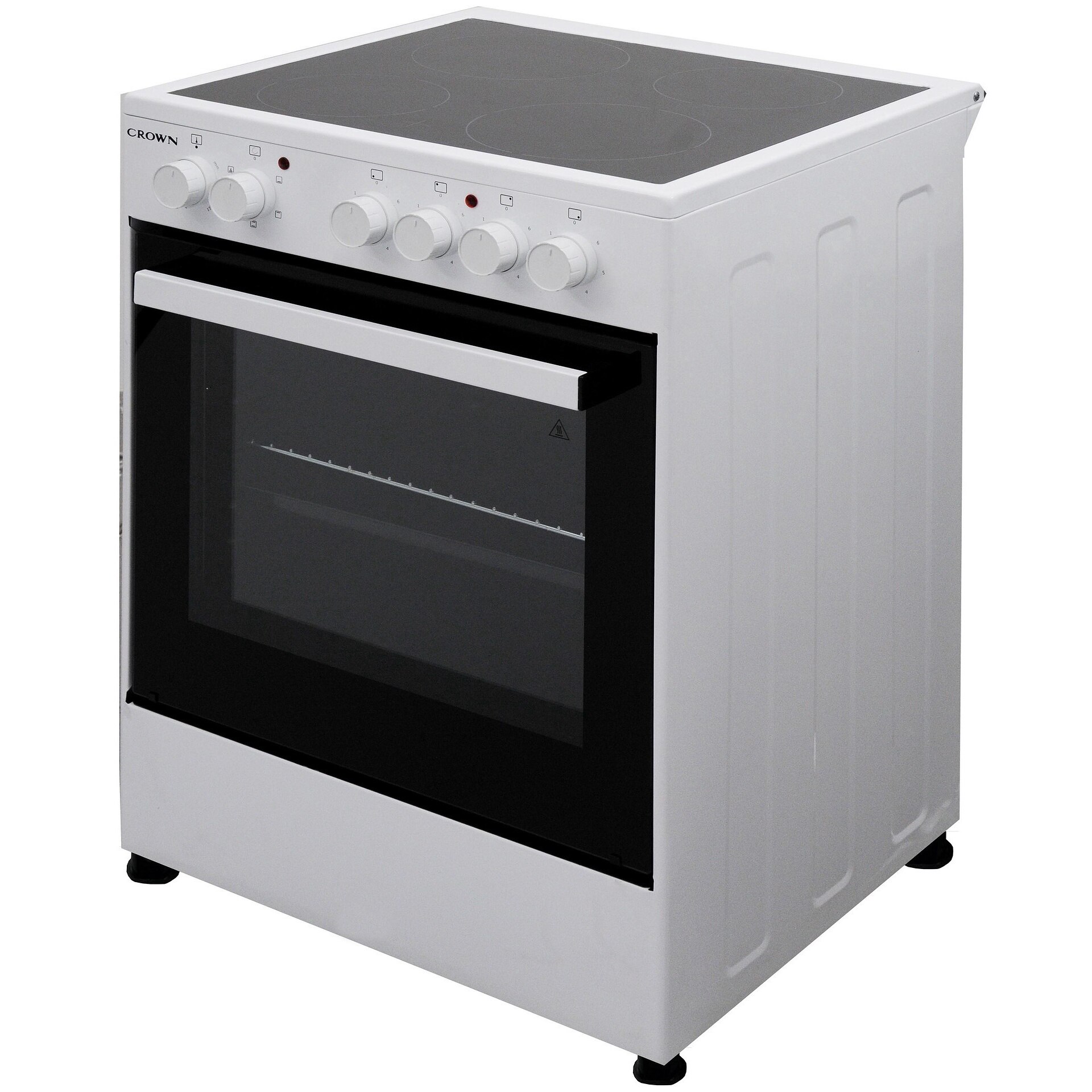 Aragaz Crown CEC-6060V, electric, Plita vitroceramica, H 80 cm, L 57 cm, 65L, Alb