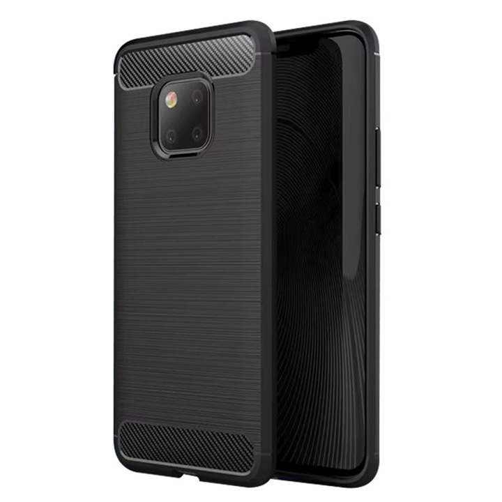 Husa pentru Huawei Mate 20 Pro - Techsuit Carbon Silicone - Black