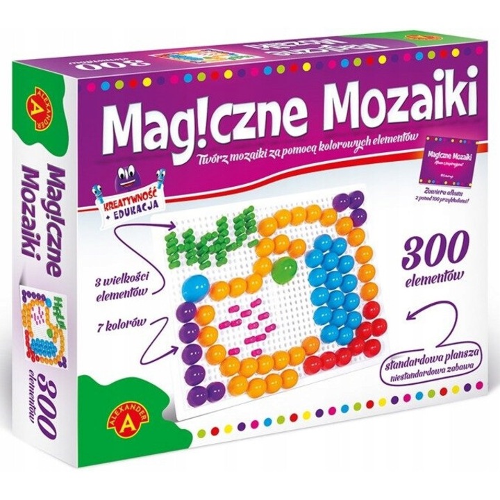 Set de artizanat, Alexander, Mozaic magic, 300 elemente, 19,6x14,3cm, +4 ani