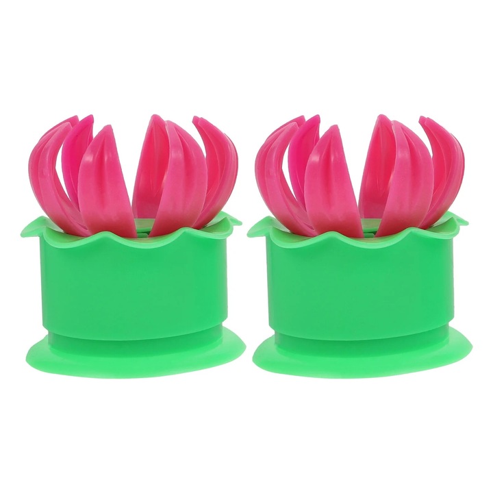 Set 2 forme prajituri, fabricare chifle cu abur, plastic, verde, 9x9x8cm