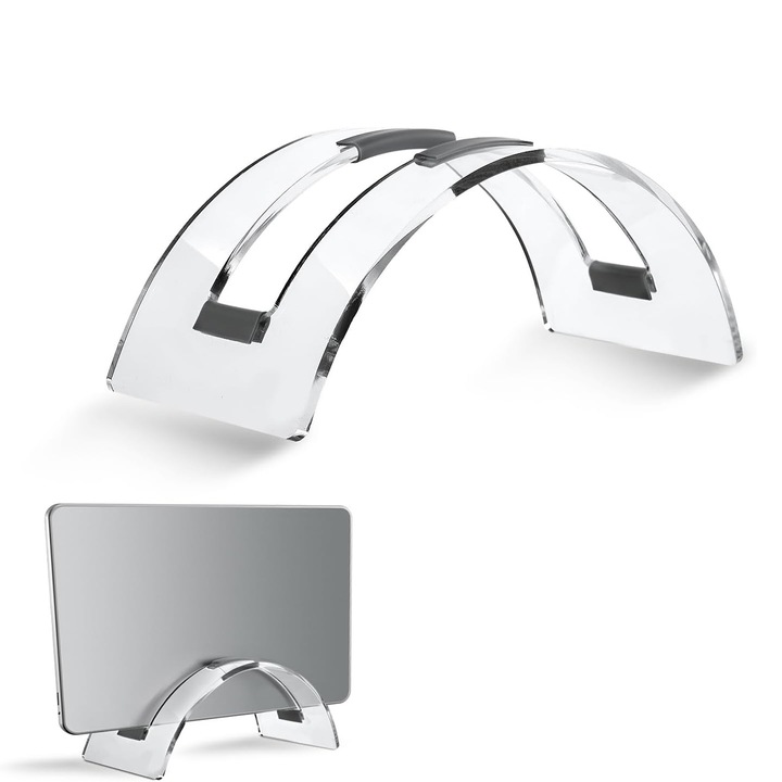 Suport vertical pentru laptop Enforose, acrilic, 22.7x9.7x8.5cm, culoare standard