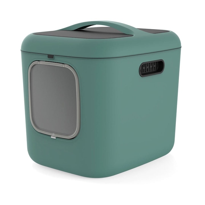Litiera Rotho, verde, 614x499x576mm, pentru pisici, 2kg-4,9kg