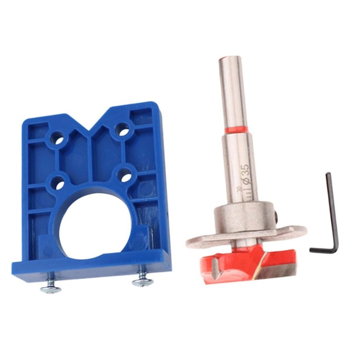 Set unelte pentru gaurire Enforose, burghiu pentru balamale, diametru 35mm, design cu opritor de adancime, 5 piese