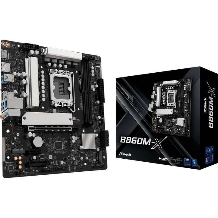 Дънна платка ASROCK B860M-X LGA1851 DDR5 mATX MB B860M-X