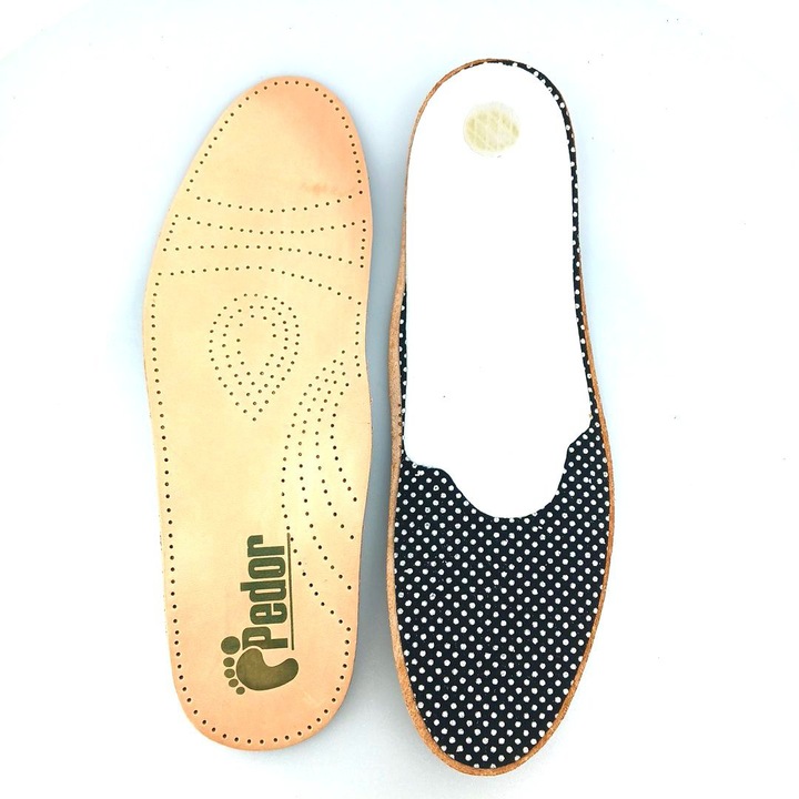 Анатомични стелки Pedor, кожа, 43-44, тройна поддръжка, дишащи