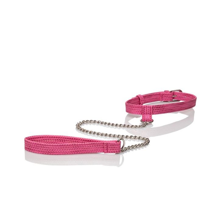 Нашийник с повод CalExotics Tickle Me, Розово