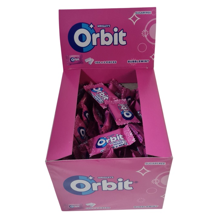 Orbit Bubblemint Duo - Guma de mestecat, 2 pastile x 100 bucati