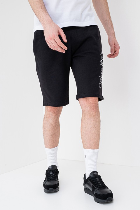 CALVIN KLEIN, Bermude din bumbac organic, Negru, 2XL