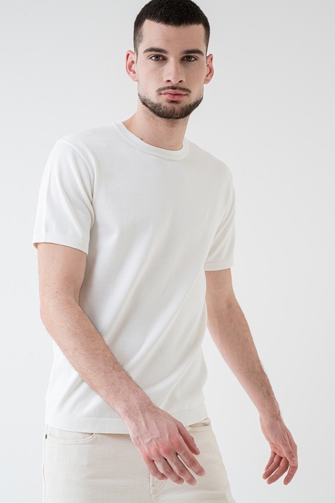 CALVIN KLEIN, Rövid ujjú pulóver, Krémszín