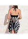 Costum de baie dama, model elegant, tiv neregulat, poliester/spandex, negru/alb, 3XL INTL