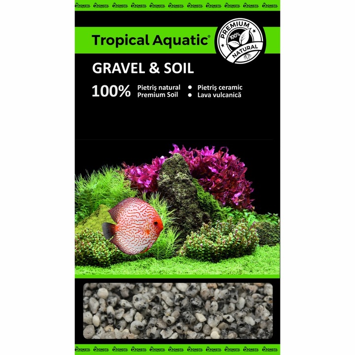 Естествен чакъл за аквариум Arctic Grey 2-4 мм