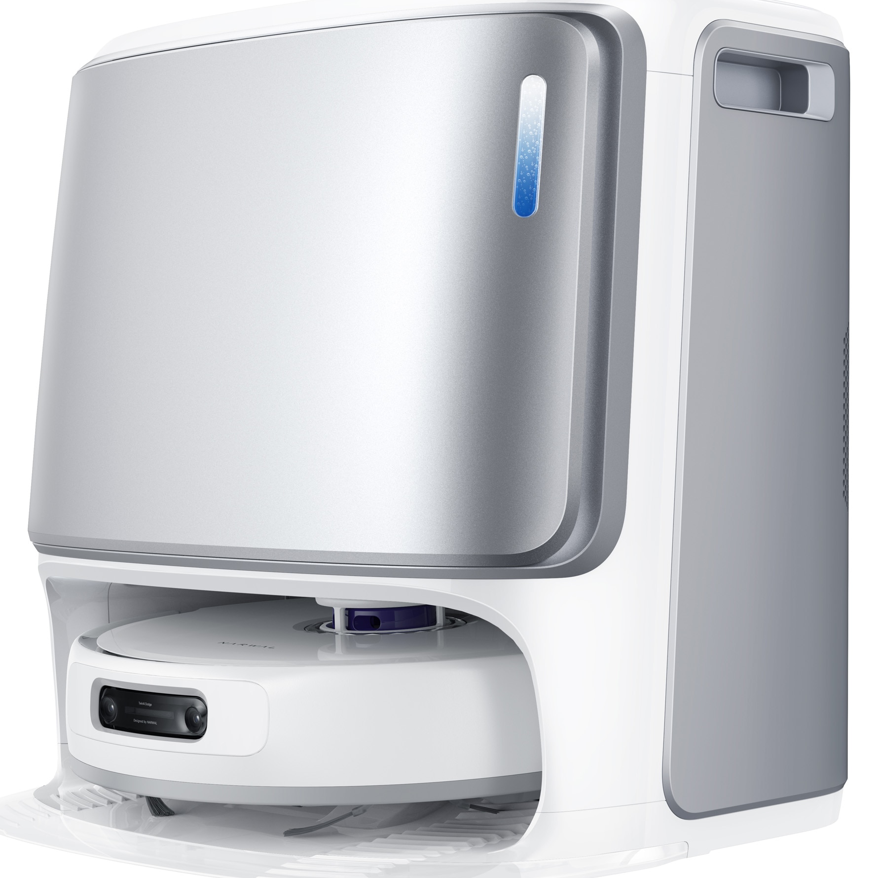 Robot de aspirare Narwal Freo Z Ultra CP-ZD-A00088-00-00, aspirator&mop&statie incarcare all-in-one, 12000Pa, 2 x camere RGB , 2x cipuri AI, 1080P HD, baterie 5200mAh, argintiu