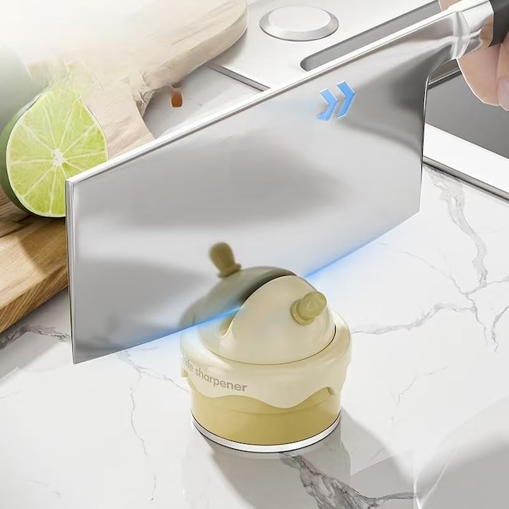Ascutitor manual pentru cutite, galben, 6x6x6cm, set 1PC