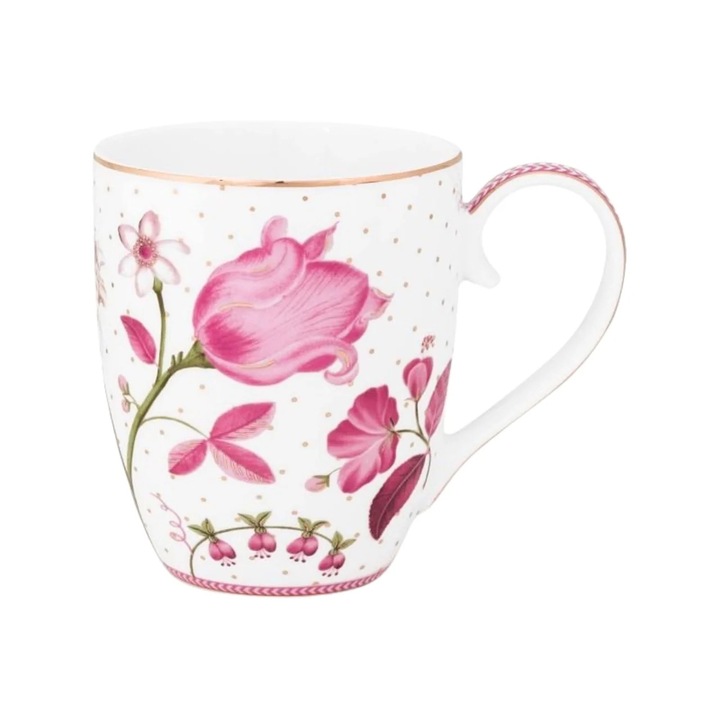 Cana din portelan, XL, colectia Jolie, Tulip Pink, 450 ml, Pip Studio