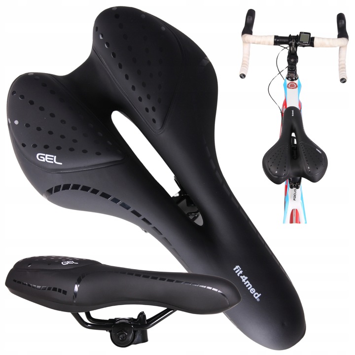 Kerékpárülés, Fit4med, Fm-1370, Gél, Vízálló, Légáramlás, 160 mm szélesség, 280 mm hossz, Férfiaknak, Kerékpározáshoz, Túrázáshoz